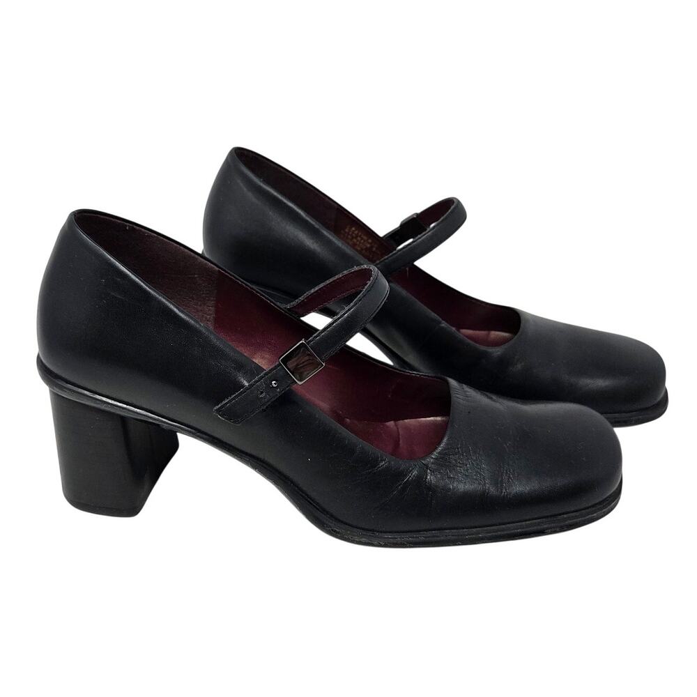 Bandolino Black Retro Classic Round Toe Heeled Eble Mary Jane Dress Shoes 7.5 M